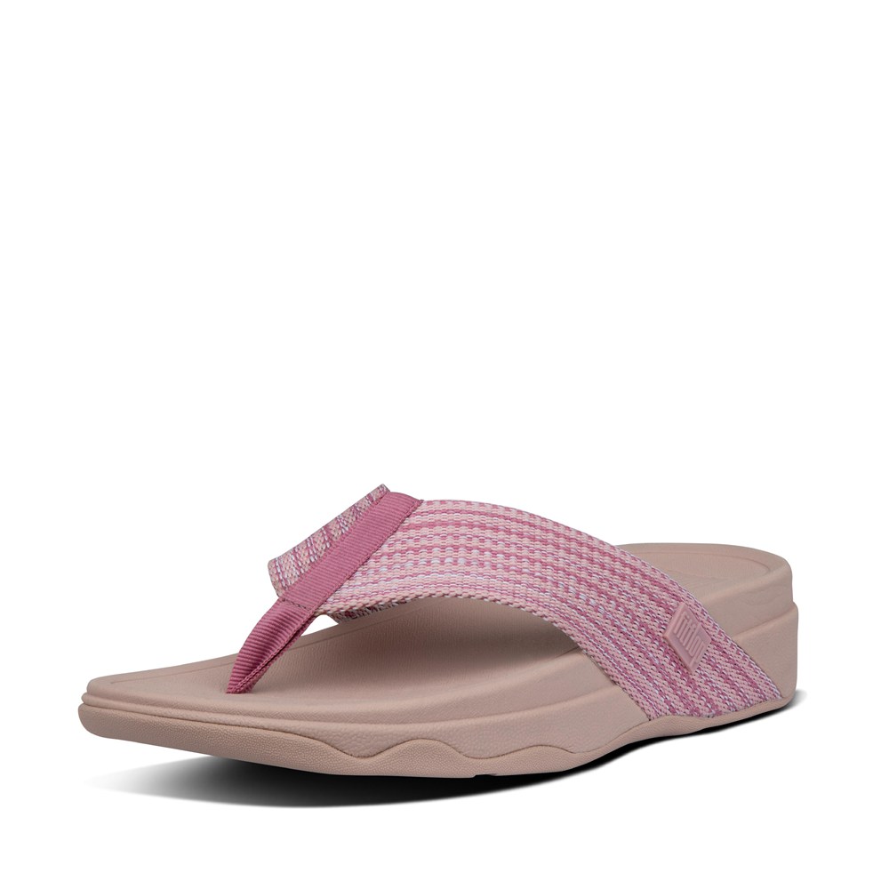 Fitflop Womens Sandals - Surfa Toe-post - Pink - 287-KYECXB